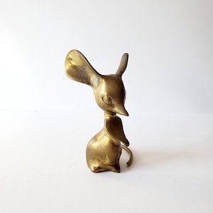 brass mouse 5&quot; vintage mouse paperweight