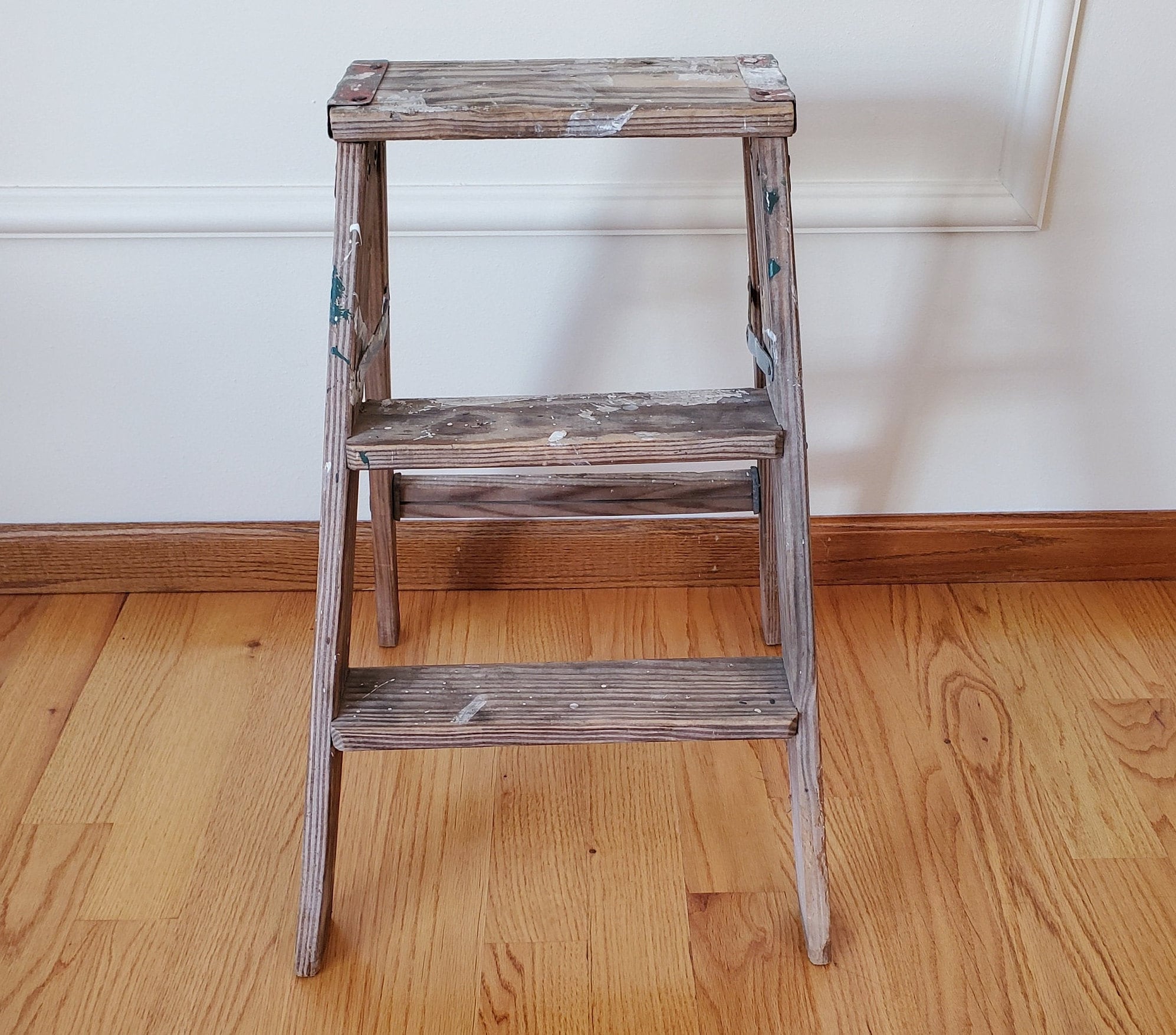 Vintage Wooden Step Ladder Rustic 24 Ladder Shelf Plant Etsy