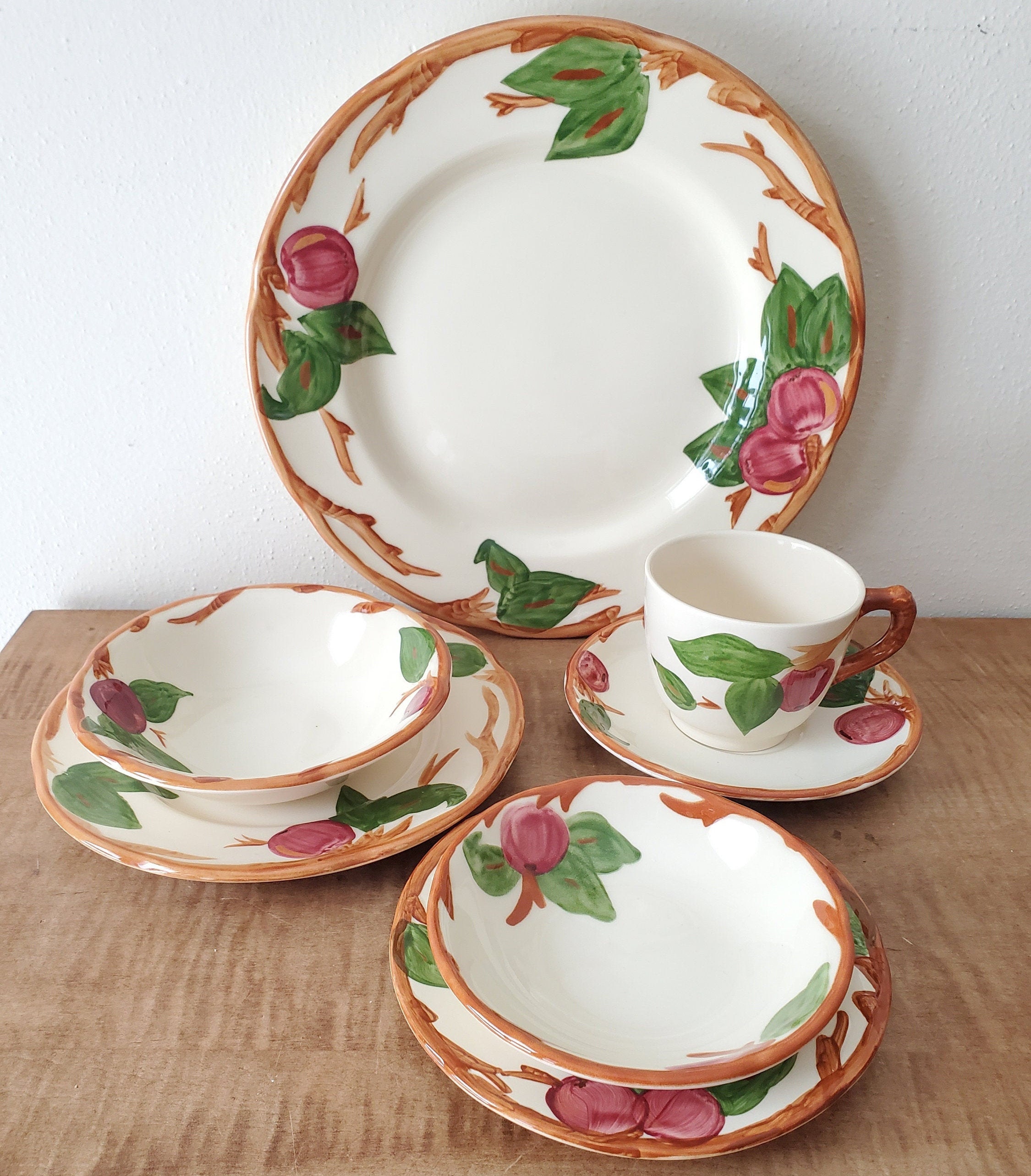 Vintage Franciscan Apple Dinnerware 29 Piece Set for 4 England Etsy