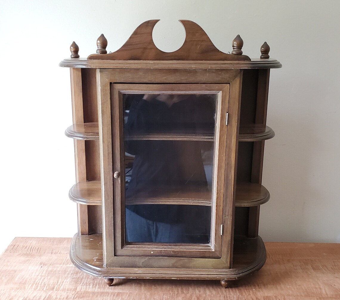 Vintage Wood Display Wall Display Glass Etsy