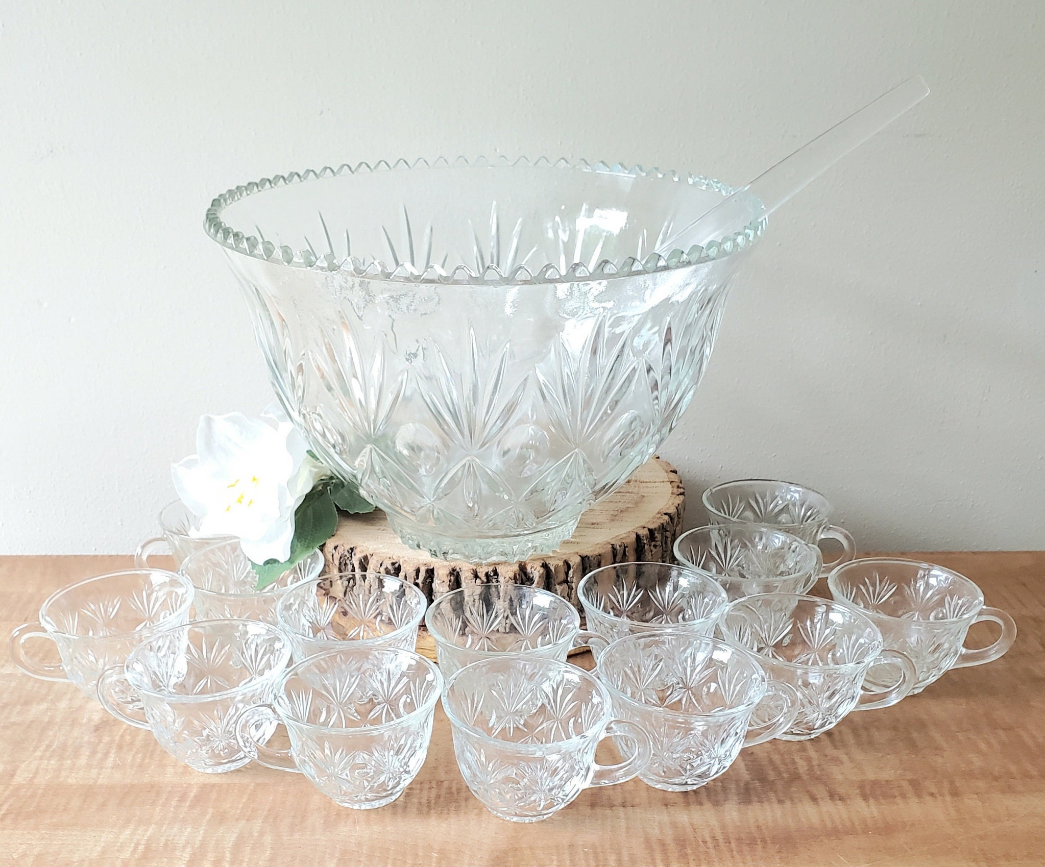 Vintage Punch Bowls Glass Punch Bowl Set for 14 Heritage Etsy