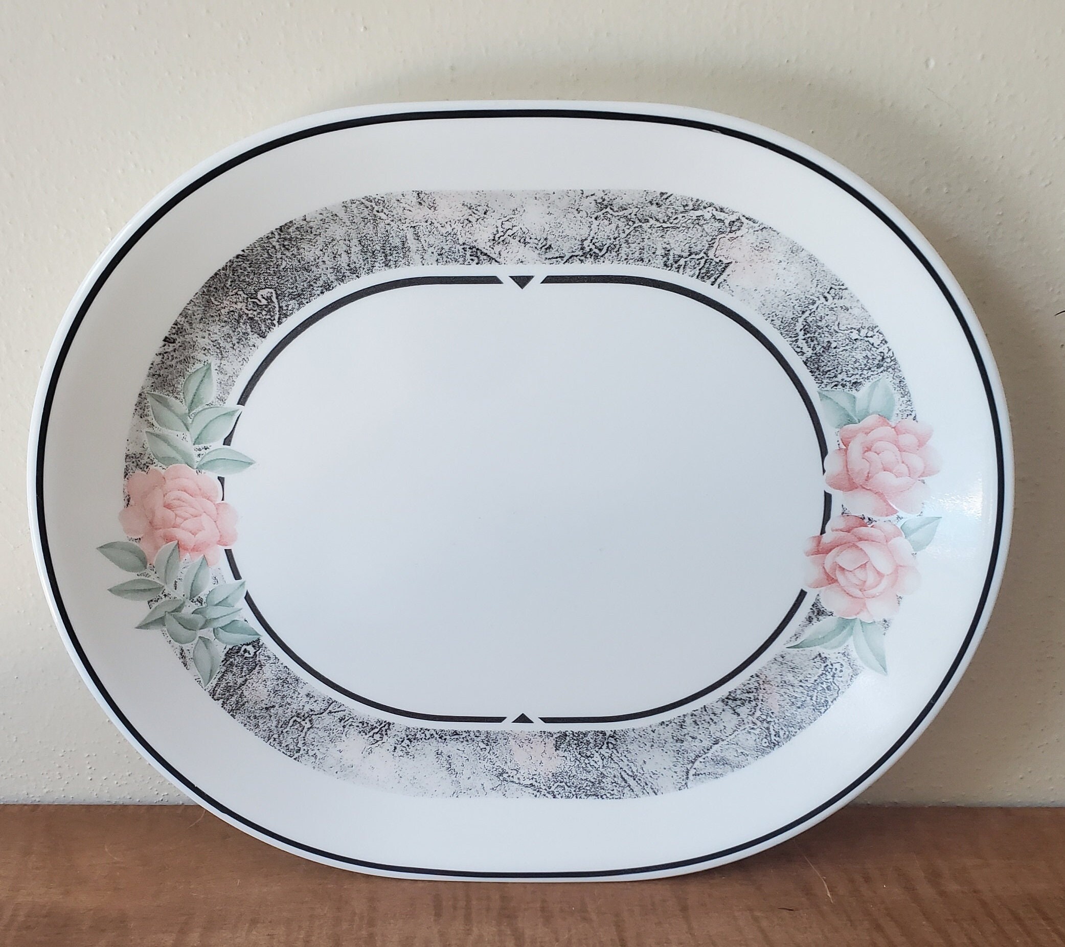 Corelle Silk and Roses Vintage Corelle Dinnerware 17 Piece Set for 4 Guests Etsy
