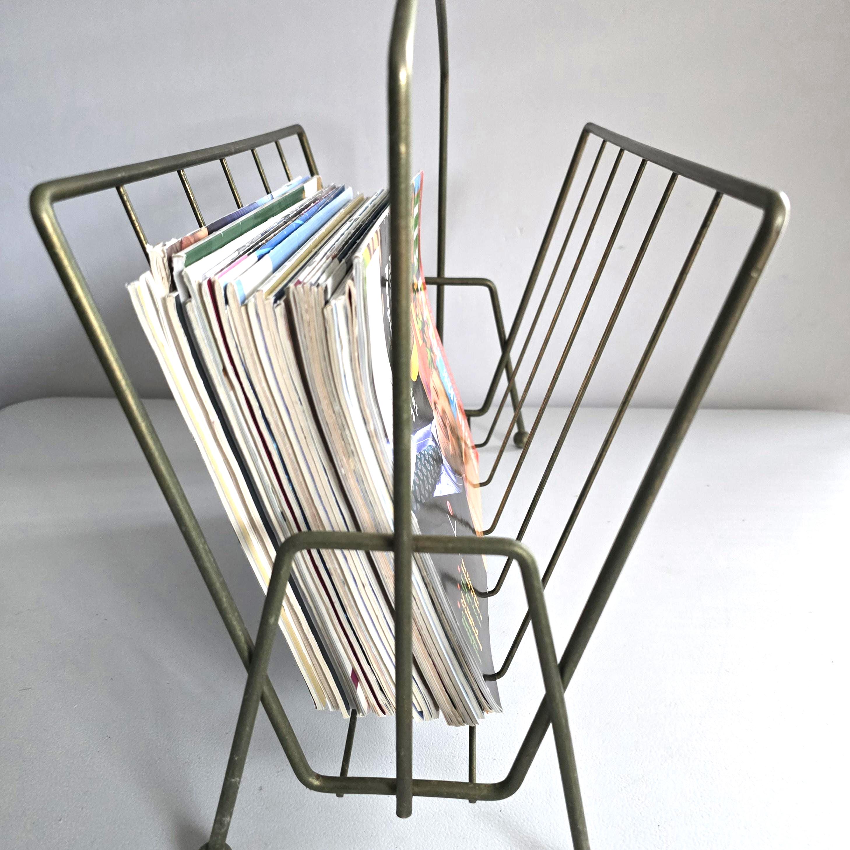 Vintage Magazine Rack Brass Metal Magazine Holder - Etsy