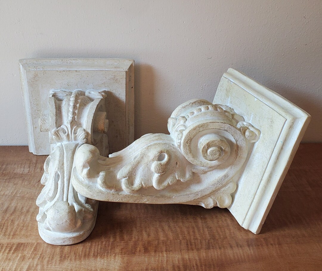Vintage Wall Sconce Shelf Pair Ornate Wall Shelves Etsy