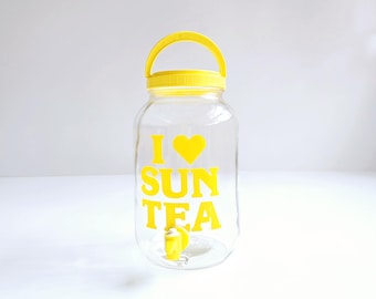 Vintage Glass Gallon Sun Tea Jar I Love