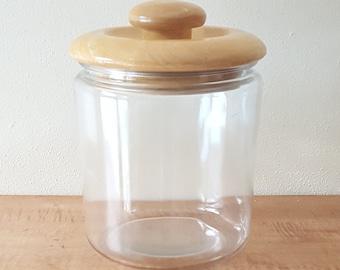 gallon glass canister jar with wood lid
