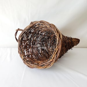 Cornucopia basket vintage Thanksgiving Horn of Plenty centerpiece