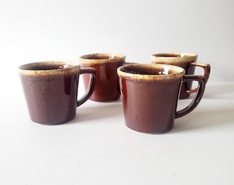 Vintage Mccoy Drip Brown Glaze Mugs Set of 3 - Etsy