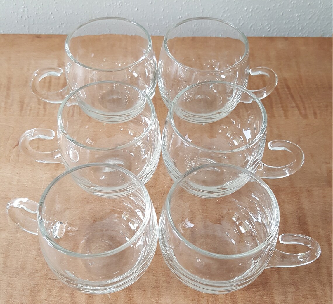 Vintage Punch Bowls Small Punch Bowl With Six Hand Blown Etsy