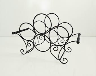Vintage Wine Rack, Metal Wine Bottle Holder