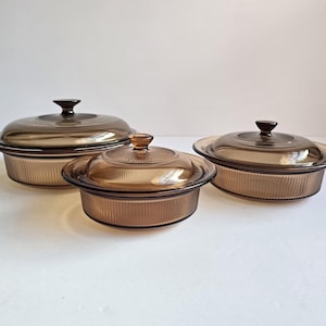 amber Visions cookware casserole 6 piece set