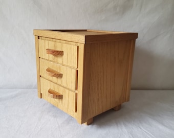Vintage Storage Chest Small Wood Drawer Organizer