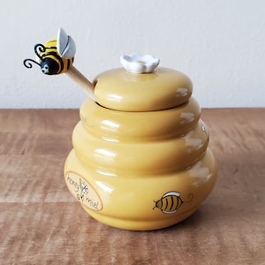 Vintage Honey Pot, Bee Hive, Ceramic Honey Pot