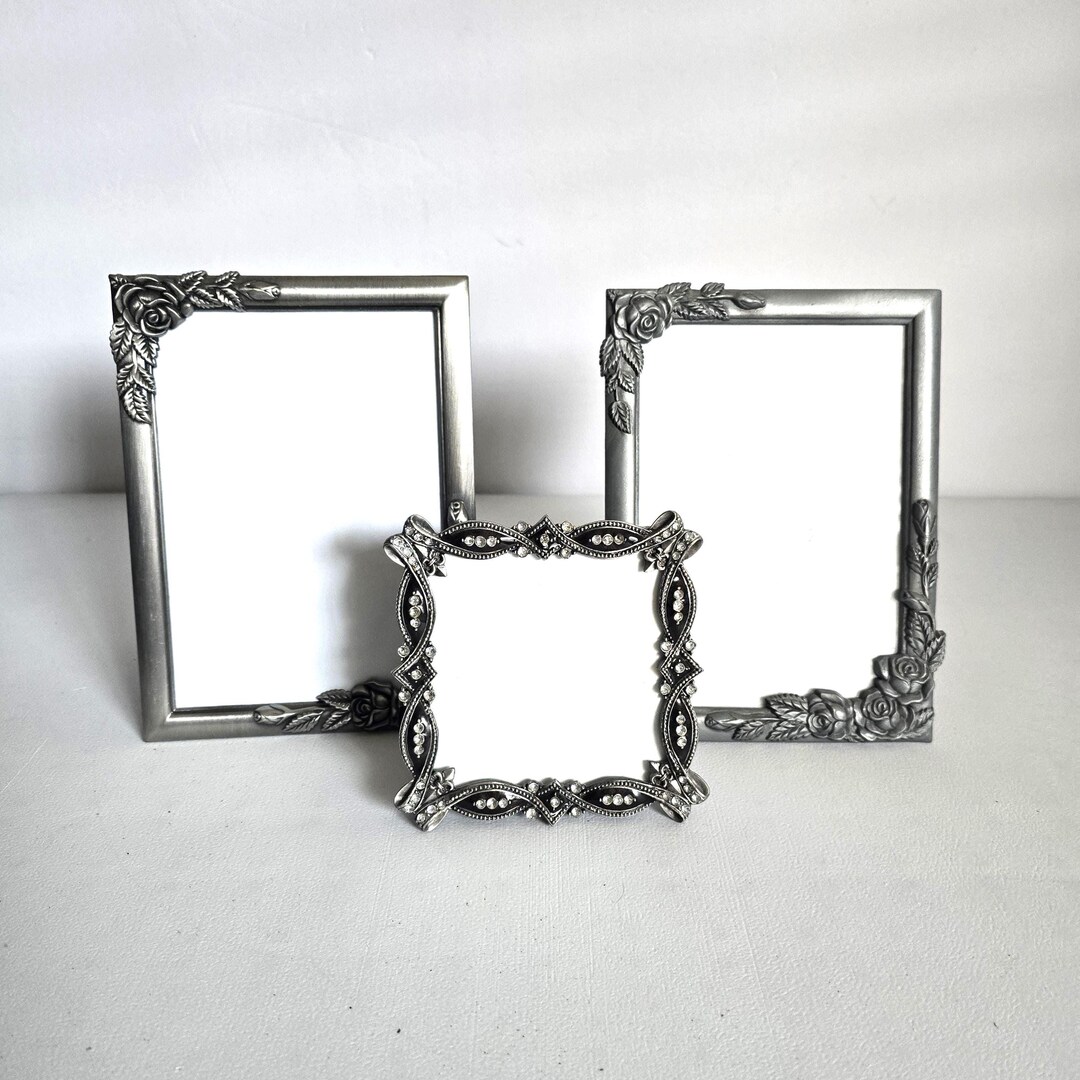 3 Vintage Ornate Metal Picture Frames Memory Table Display - Etsy