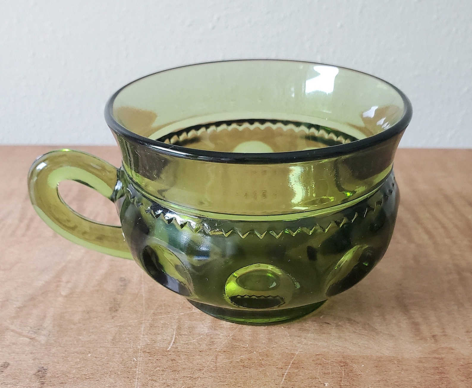 Vintage Green Glass Cups King's Crown Green Cups Colony Etsy