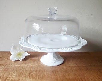 Milk Glass Cake Stand 12"  By Indiana Glass Co