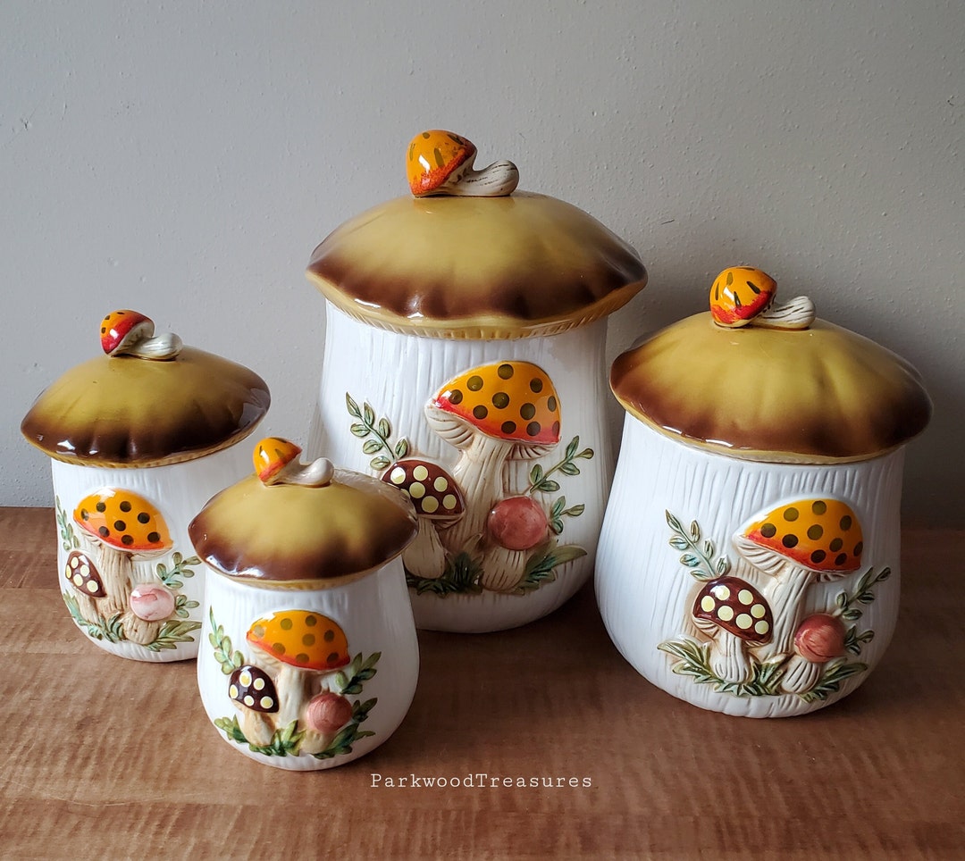 Vintage Mushroom Canister Set