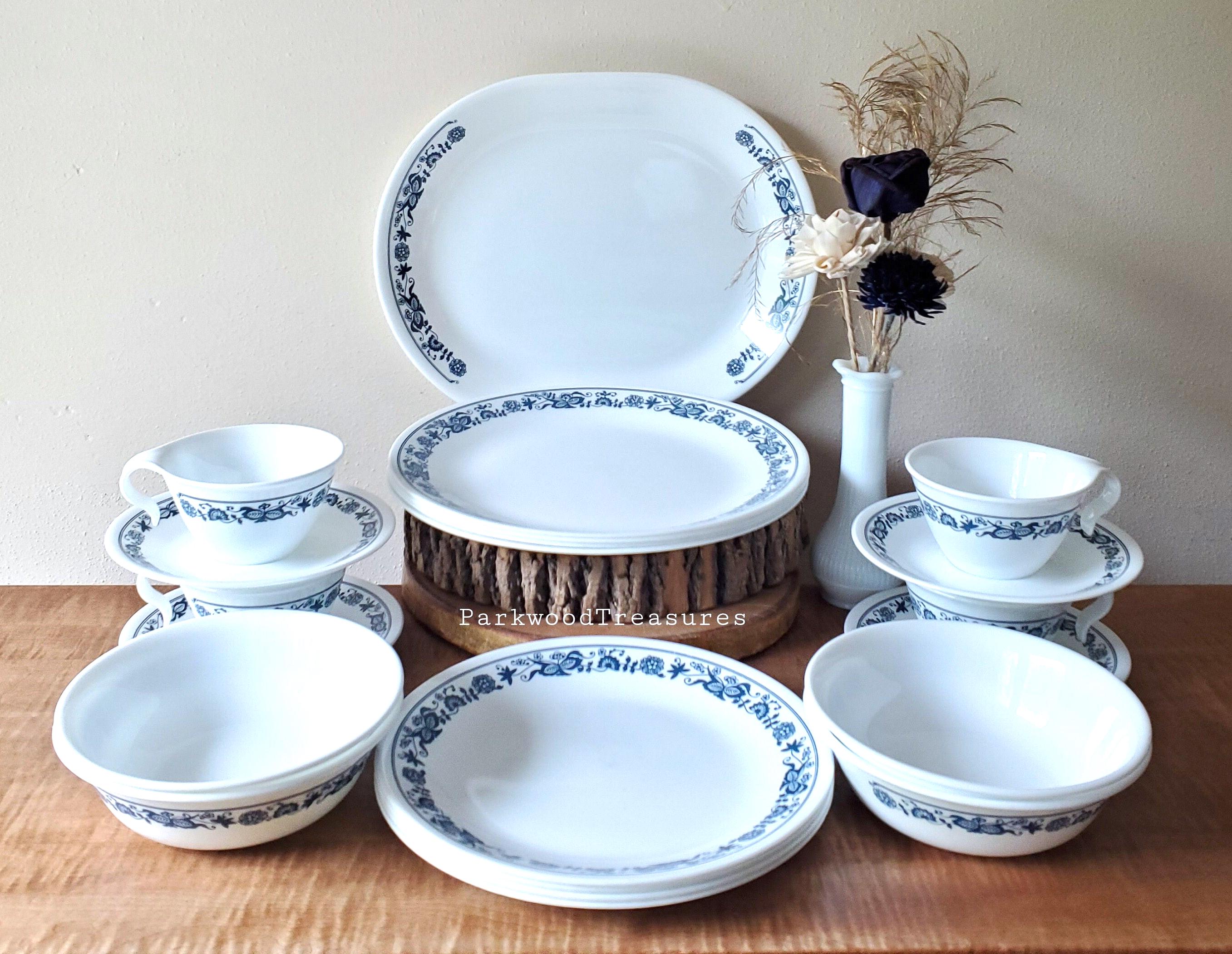 Corelle Old Town Blue Dinnerware Set 21 Piece Service for 4 - Etsy