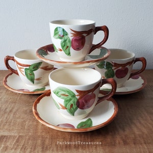 Apple 4 sets cups and saucers Franciscan England