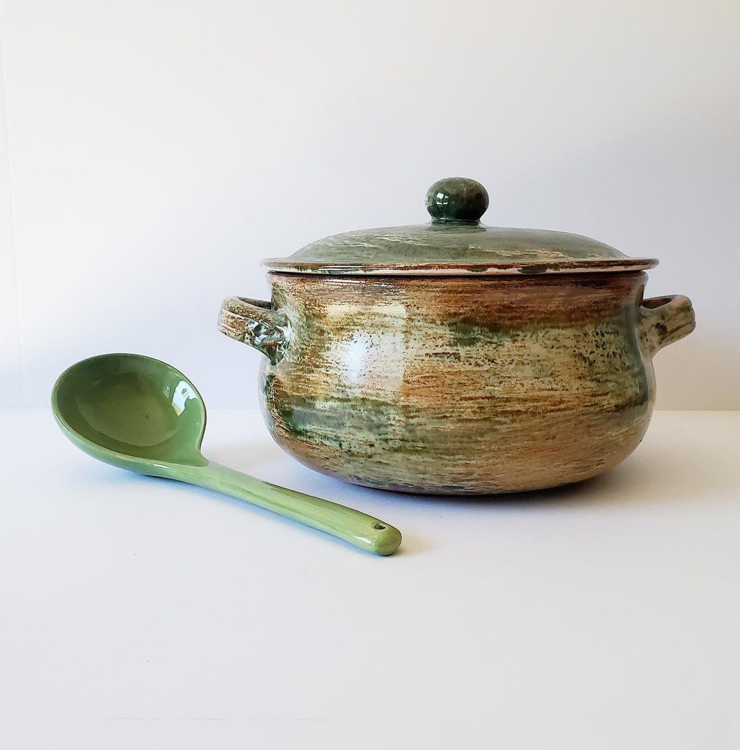 Vintage De Silva Terracotta Dutch Oven: Italian Glazed Casserole - Etsy