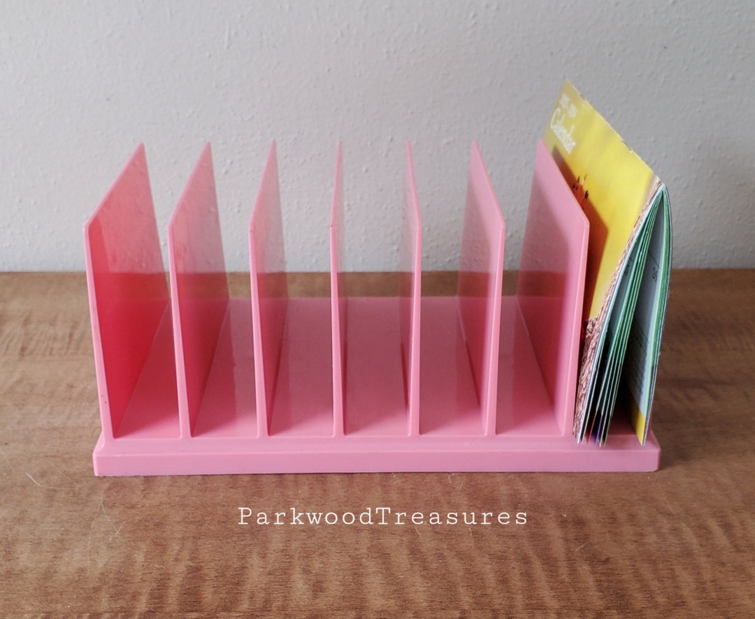 Vintage Mail Organizer, Note Card Holder, Desk Caddy, Small 8 X 5 Desk