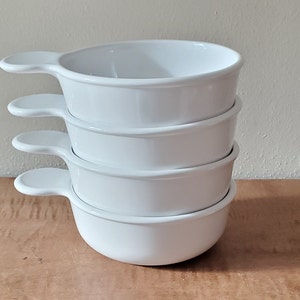 Vintage 4 Corning Ware Grab-It White Single Serve 150-B .4L
