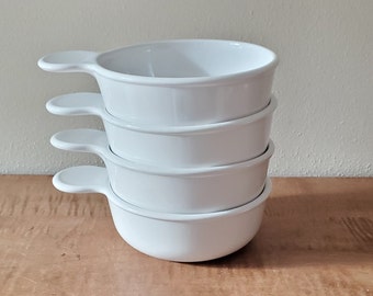 Vintage 4 Corning Ware Grab-It White Single Serve 150-B .4L