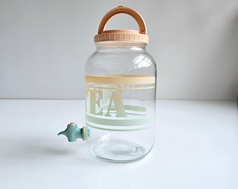 Vintage Glass Gallon Sun Tea Jar Pastel Peach
