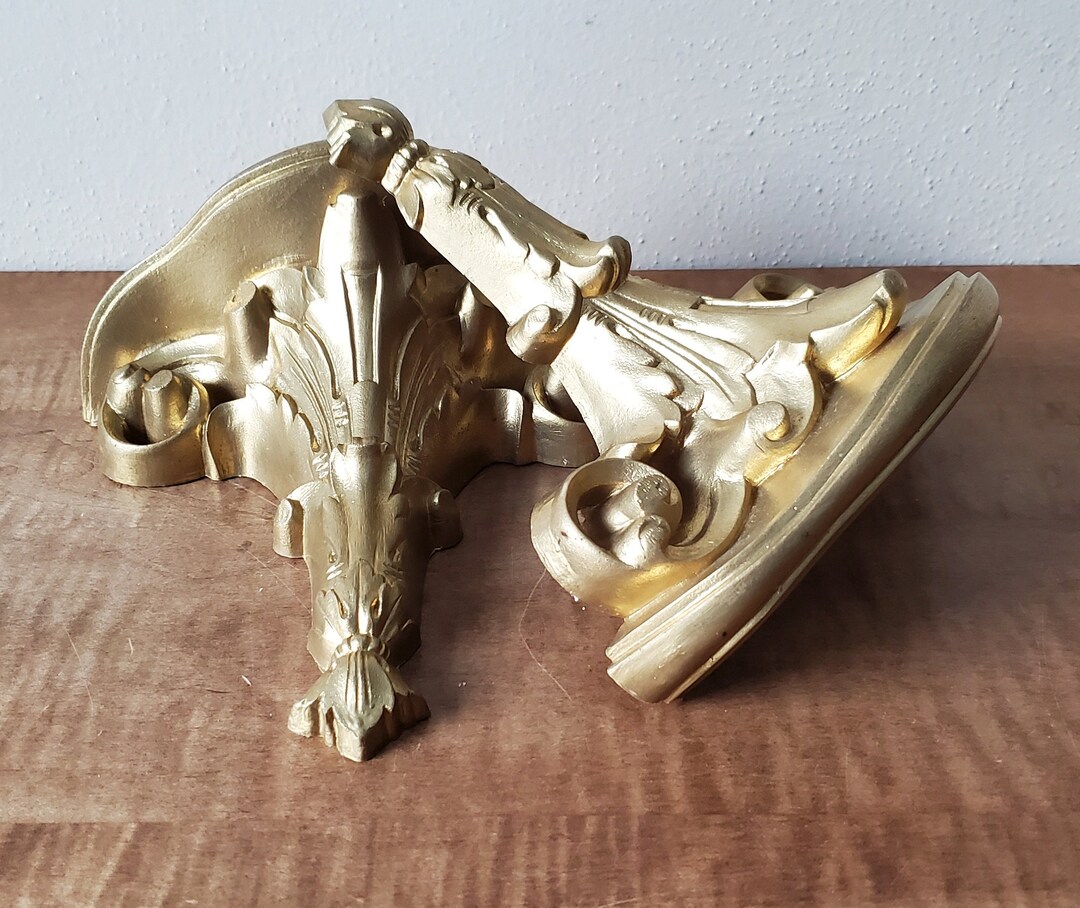 2 Vintage Syroco Gold Ornate Wall Sconces Size - Etsy