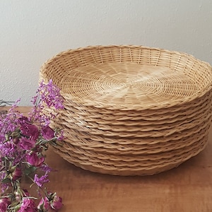 Vintage Paper Plate Basket Holders 8 Wicker Paper Plate Chargers