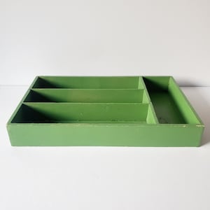 Vintage Wood Cutlery Silverware Tray, Wall Shadow Box