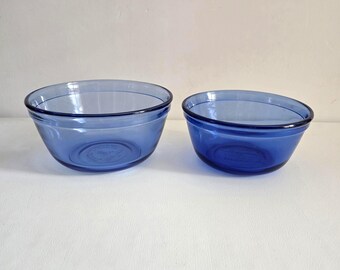 Vintage 7 Piece Pyrex Anchor Hocking Cobalt Blue Glass Baking Set