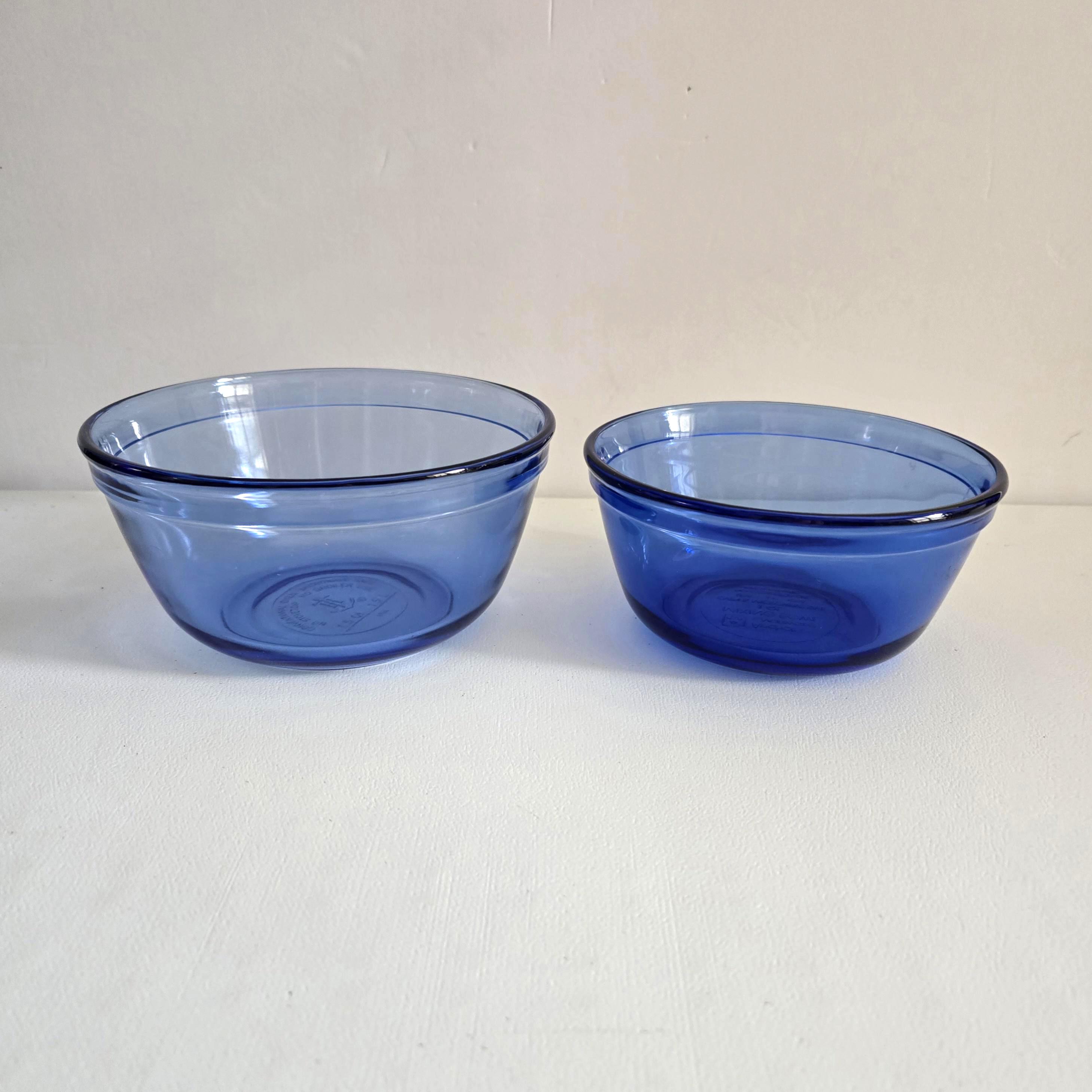 Vintage 7 Piece Pyrex Anchor Hocking Cobalt Blue Glass Baking Set