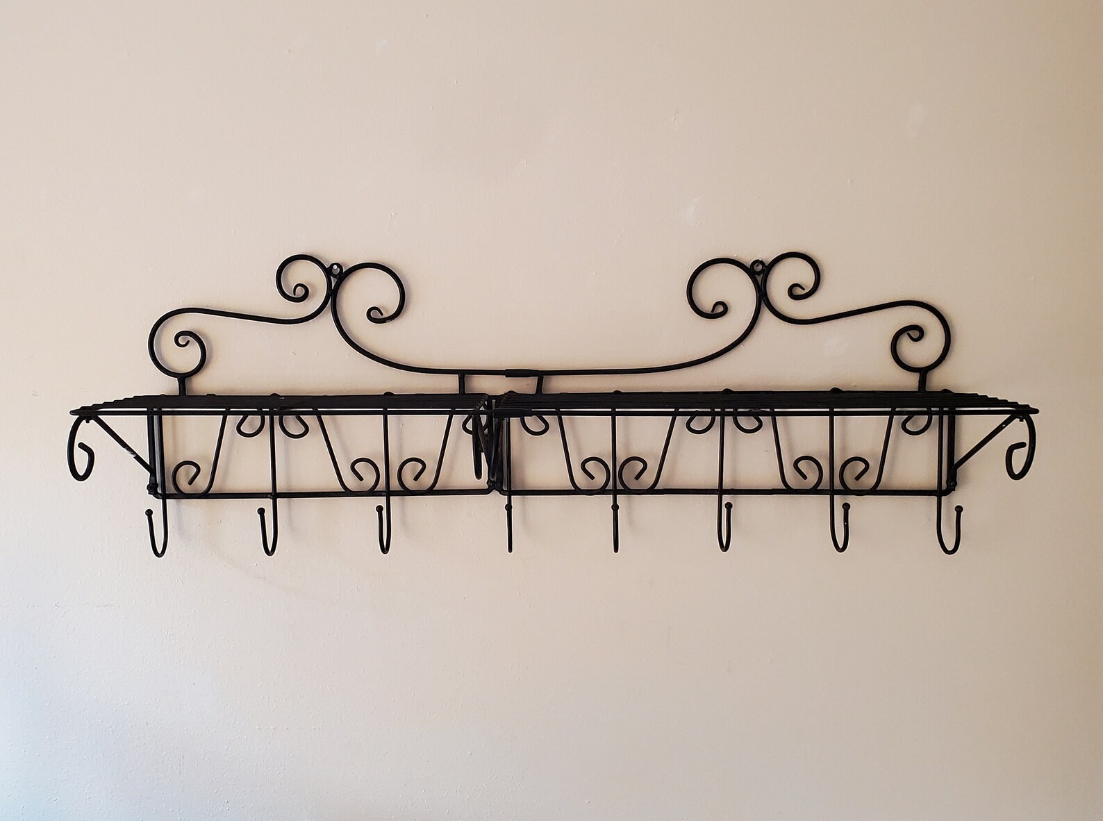 Vintage Metal Wall Shelf with Hooks Bathroom Metal Shelf with Etsy