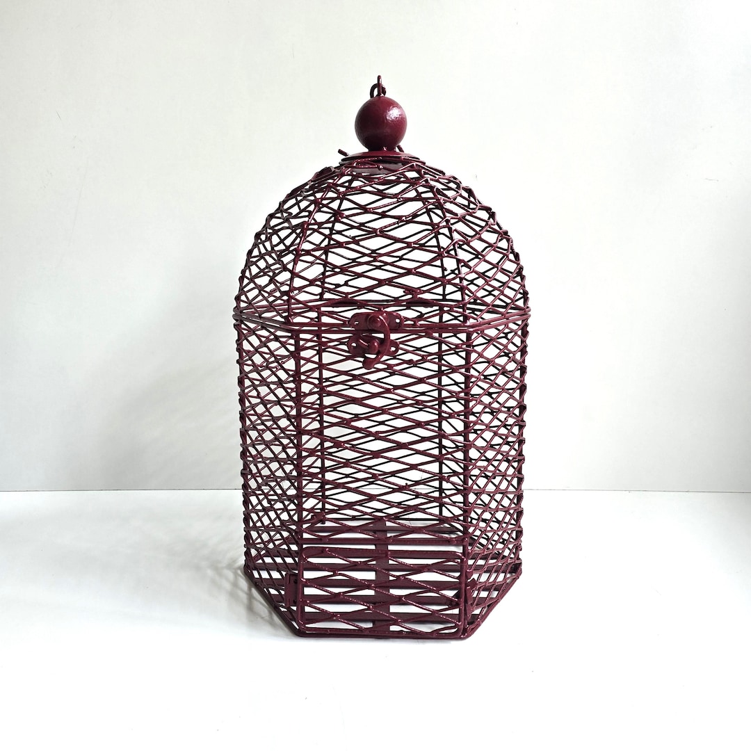 19" Metal Bird Cage Decor Wedding Card - Etsy