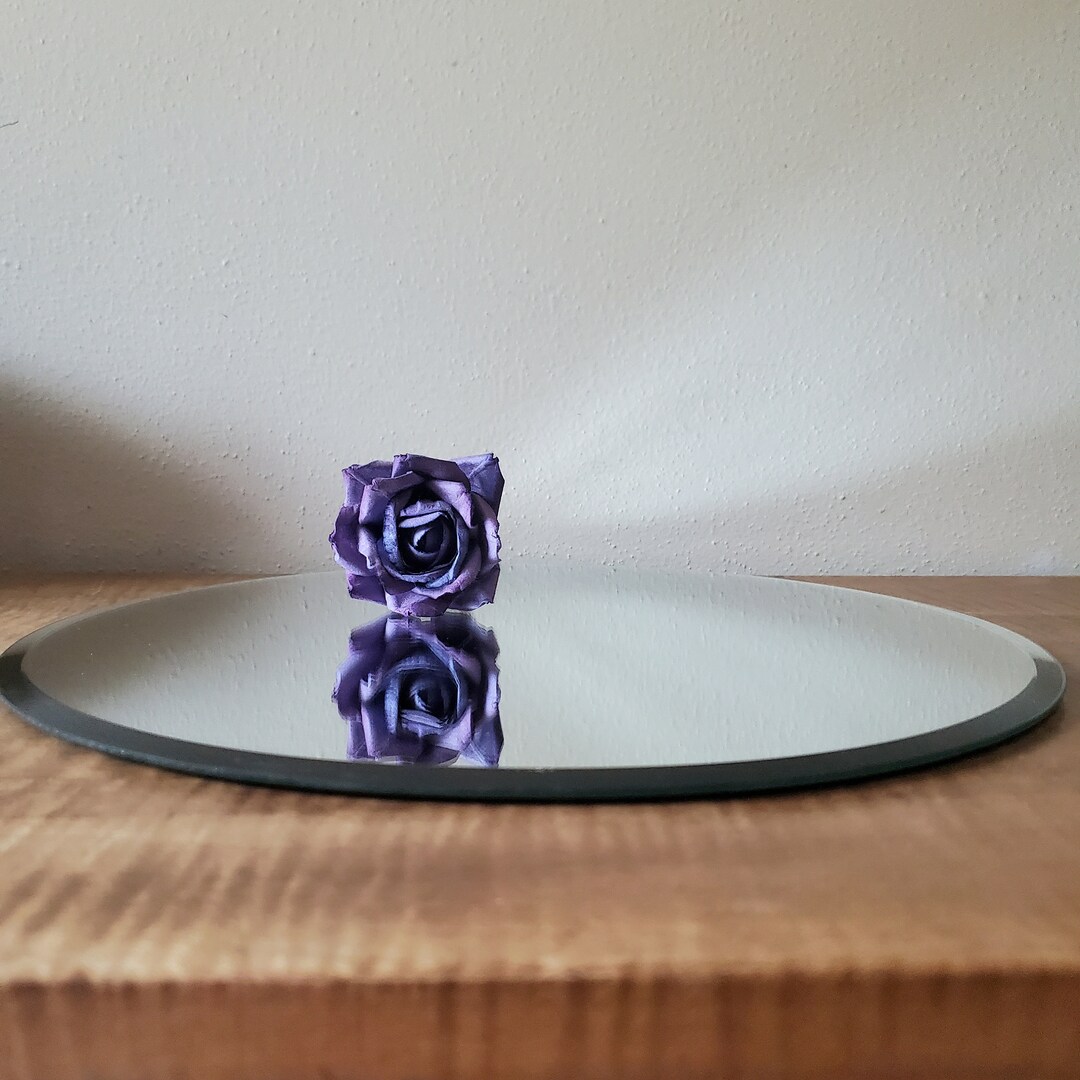 Vintage Large Circle Mirror Vanity Mirror Tray Large Round Etsy