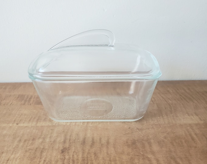 Vintage Glasbake Loaf Pan, Glasbake Covered 805 Glass Loaf Pan Etsy