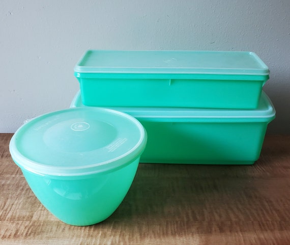 Vintage Tupperware Jadite Green Storage Set - Etsy