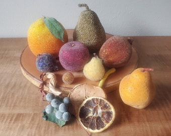 Sugar Coated Faux Fruit Beaded Fruit - assortment - in excellent condition