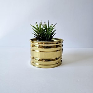 brass flower pot 5" vintage brass planter