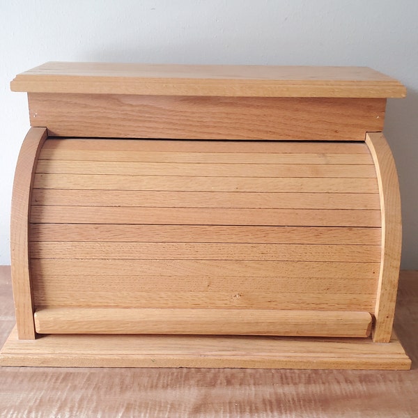 Vintage Wood Rolltop Bread Box Etsy