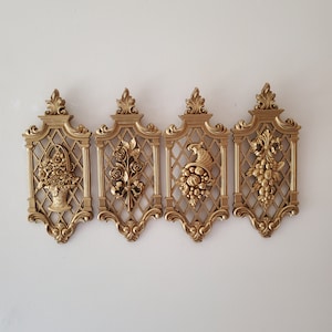 Vintage Syroco Wall Decor, Hollywood Regency Wall Plaques