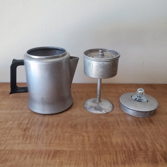 Vintage Stovetop Percolator Aluminum Coffee Maker for Camping Mirro Etsy