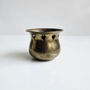 brass flower pot 5" vintage brass planter