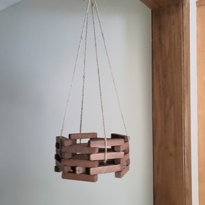 hanging planter 7&#39; x 4&quot; vintage wooden hanging plant basket