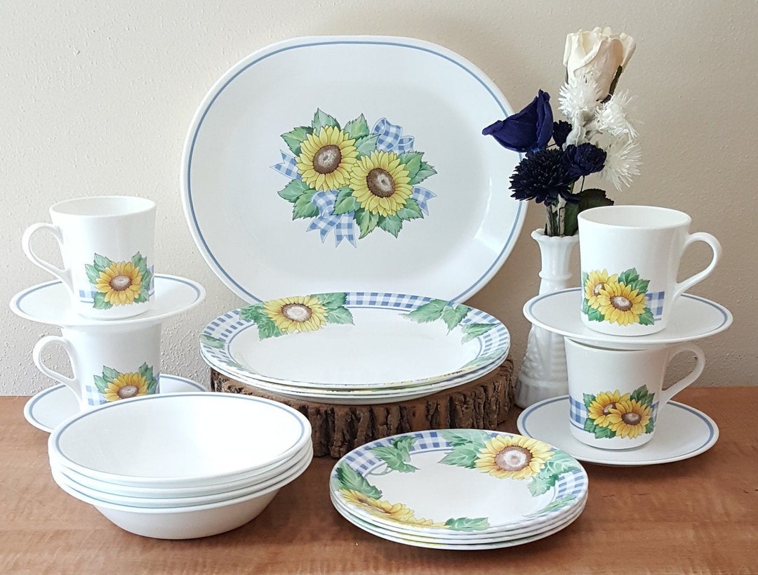 Corelle sunflower dinnerware clearance sets