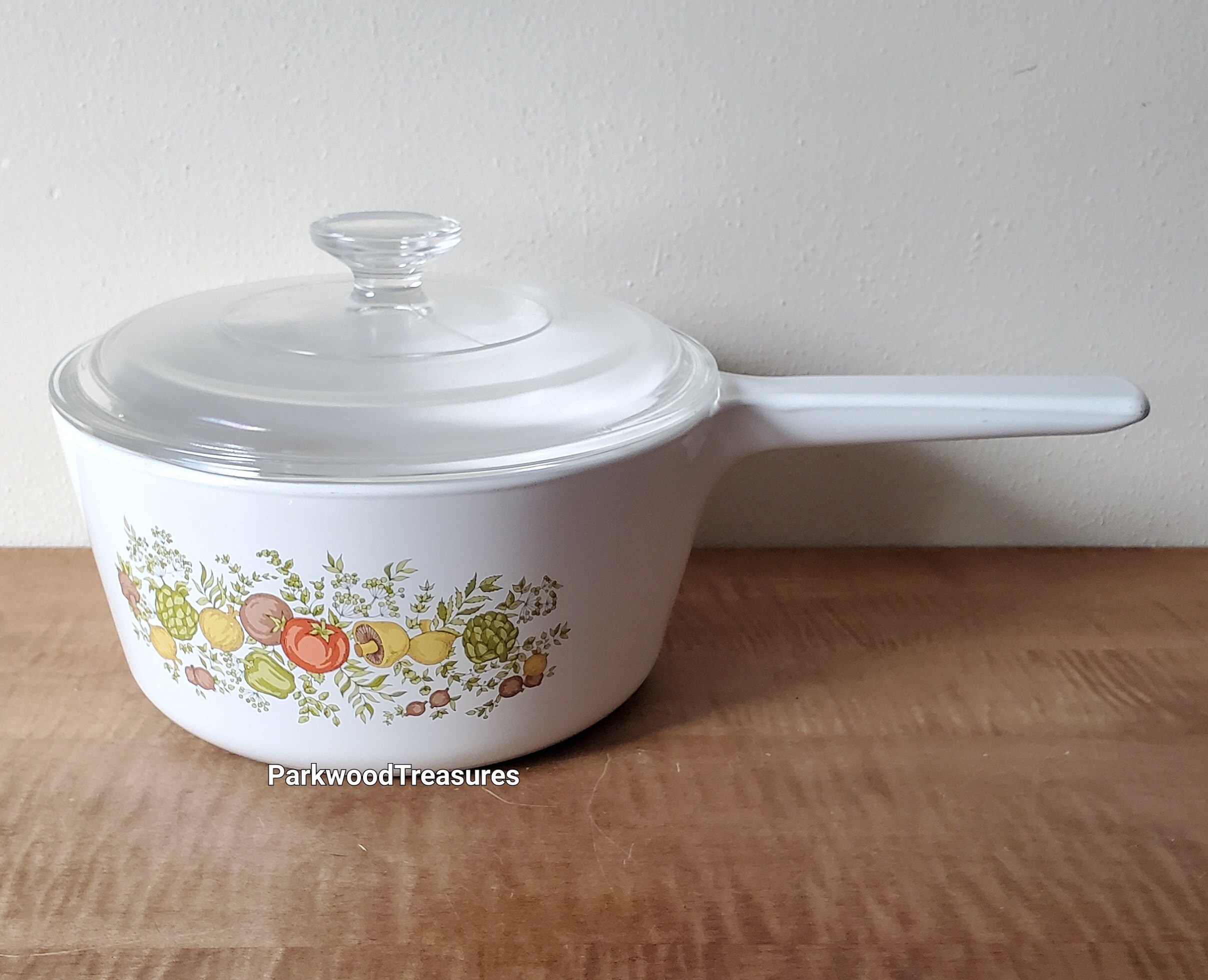 Vintage Corning Rangetopper 2 1/2 Quart Saucepan with Glass Lid in Spice of  Life