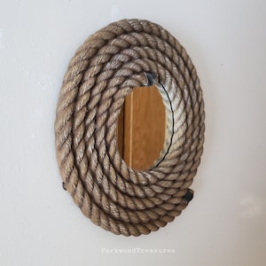 nautical rope mirror 17&quot; vintage round coastal decor wall mirror