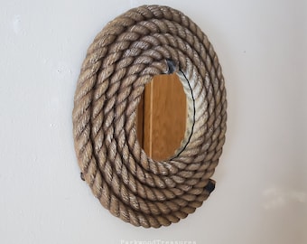 Vintage 1998 Nautical Rope Framed Mirror Coastal Wall Decor