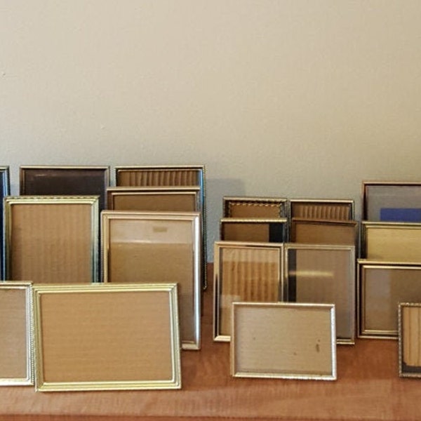 Vintage Gold Metal Picture Frames Sizes: (5x7) (4x6) (4x5) (3 1/2x5) (3 1/4 x 4 1/4) (2x3) wallet & Silver Sizes Avail